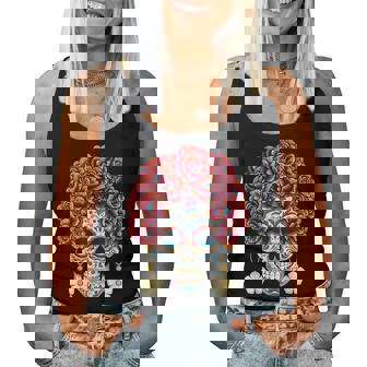 Dia De Los Muertosquelette Floral Coloré Jour Des Morts Débardeur pour femme - Cadeauxyz
