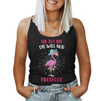 Die Will Prosecco Trinken Party Mädels Flamingo Festival Tank Top Frauen - Geschenkecke