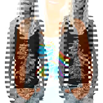 Dinosaur Gay Pride Lgbt Rainbow Flag Lgbtq Women Tank Top - Thegiftio