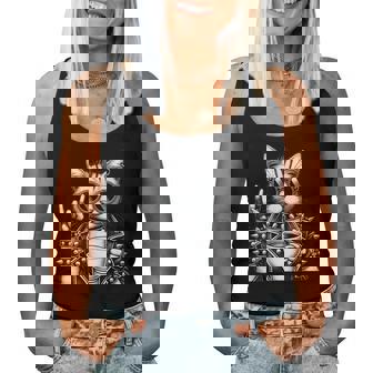 Divertido Gato Punk Bebiendo Té Falda Punk De Las Es Camiseta sin mangas para mujer - Regaloses