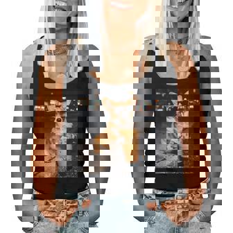 Dog Corgi Drinking Iced Coffee Animal Meme Women Women Tank Top | Mazezy