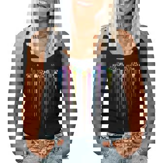 Dog Paws Heart Watercolors Painting Heart Dogs Paw Rainbow Women Tank Top | Seseable CA