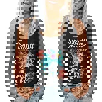 Dolphin Birthday Party Team Birthday Girl Love Sea & Beach Women Tank Top - Monsterry