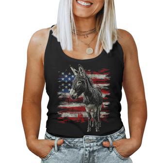 Donkey Patriotic 4Th Of July Usa American Flag Men Women Tank Top - Thegiftio UK