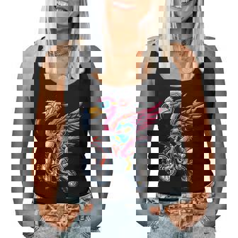 Enduro Flamingo On Motorcycle Women Tank Top | Seseable UK