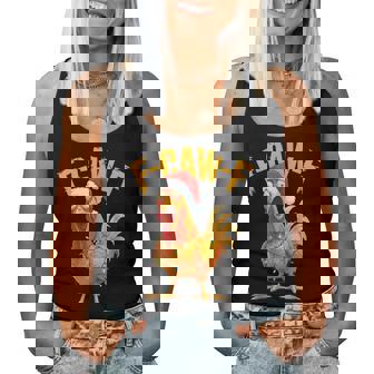 F-Caw-F Chicken Fcawf Chicken Christmas Light Santa Hat Women Tank Top - Monsterry