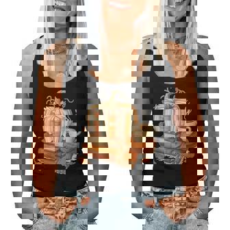 Fall Book Pumpkin Halloween Reading Book Lovers Men Women Tank Top | Seseable FR