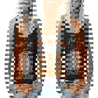 Fall In Love With Reading Pumpkin Autumn Librarians Teacher Women Tank Top | Seseable CA