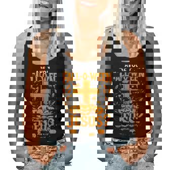 Are You Fall-O-Ween Jesus Christian Halloween Cross Pumpkin Women Tank Top | Mazezy