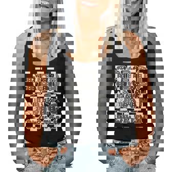 Field Day Black Team Groovy Smile Face Checkered Students Women Tank Top | Mazezy