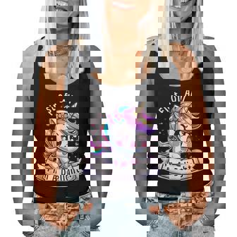 First Of All I'm A Delight Sarcastic Angry Unicorn Unicorns Women Tank Top | Mazezy