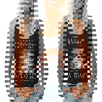 First Of All I'm A Delight Sarcastic Coffee Grumpy Cat Women Tank Top | Mazezy