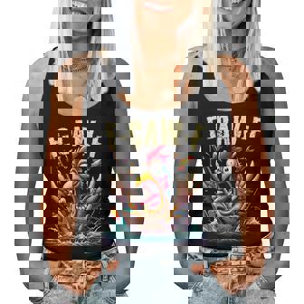 Fishing F-Caw-F Chicken Scream Humor Women Tank Top - Monsterry