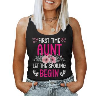 Floral First Time Aunt Let The Spoiling Begin 1St New Baby Women Tank Top - Thegiftio UK