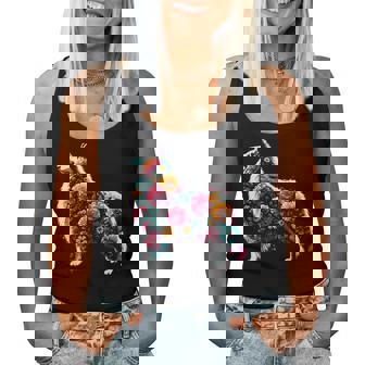 Floral Rough Collie Vintage Flowers Collie Dog Lover Women Tank Top - Thegiftio