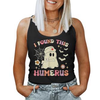 I Found This Humerus Ghost Nurse Halloween Women Tank Top - Monsterry