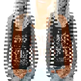 Four Ever Wild Wildflower Watercolor Floral 4Th Bday Girl Women Tank Top | Mazezy