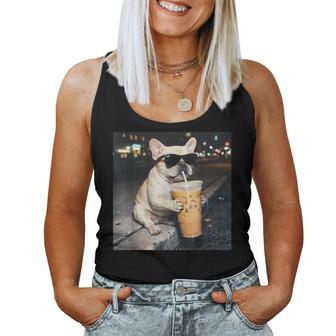 French Bulldog Iced Coffee Women Tank Top - Monsterry