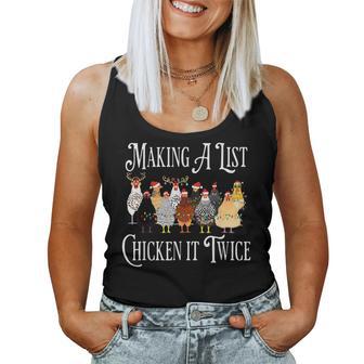 Chicken Christmas Making A List Chicken It Twice Women Tank Top - Thegiftio UK