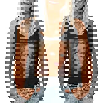 Doll Face Meme Expression Hilarious Sarcastic Women Tank Top | Mazezy