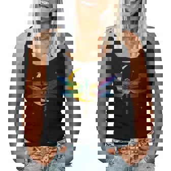 Dragonfly Moon Nature Floral Summer Cottagecore Insect Women Tank Top | Seseable FR