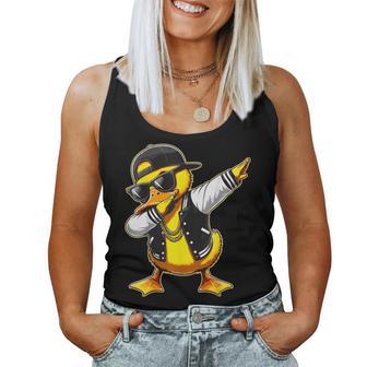 Duck Dabbing Rubber Duck With Sunglasses Women Tank Top | Seseable CA