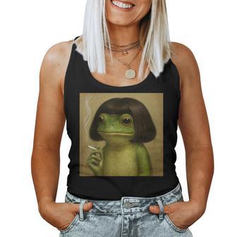 Frog Bob Haircut Smoking Meme For Women Women Tank Top - Thegiftio UK