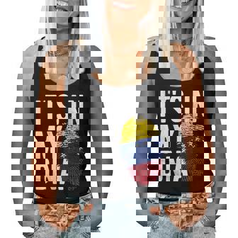 It's In My Dnaenezuela Bandera Huella Dactilar Cuello Camiseta sin mangas para mujer - Regaloses