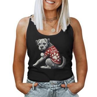 I Love Mom Tattoo Border Terrier Mom For Women Women Tank Top | Mazezy