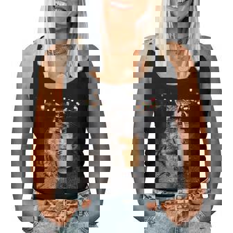 Raccoon Drinking Iced Coffee Animal Meme Graphic Women Tank Top - Monsterry