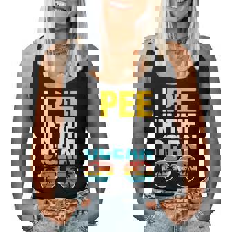 Sarcastic Beach Humor Vacation Joke I Pee In The Ocean Women Tank Top | Seseable CA