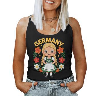 Germany German Girl Traditional Dress Flowers Heritage Women Tank Top - Thegiftio UK