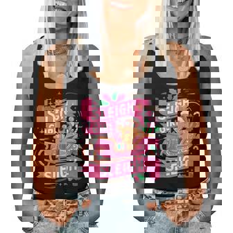 Gingerbread Sleigh Girl Pink Christmas Girls Women Tank Top | Seseable UK