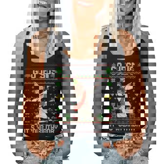 Go Jesus It's Your Birthday Ugly Christmas Sweater Christian Women Tank Top | Seseable CA