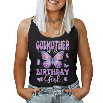 Godmother Of The Birthday Girl Butterfly Family Matching Women Tank Top - Thegiftio UK