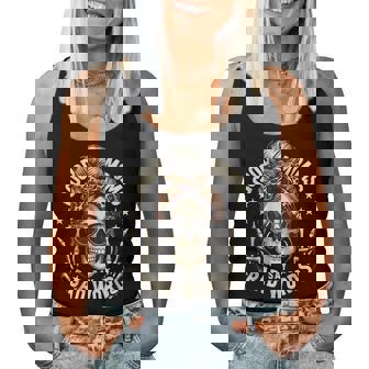 Good Moms Say Bad Words Messy Bun Mom Skeleton Leopard Women Tank Top - Thegiftio