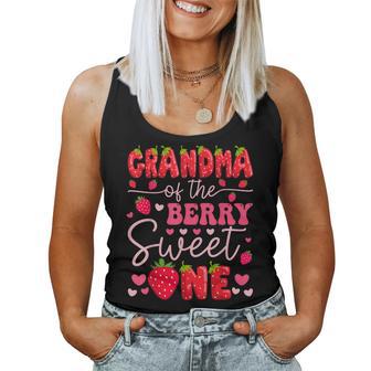 Grandma Of The Berry Sweet One Strawberry 1St Birthday Girl Women Tank Top - Thegiftio UK