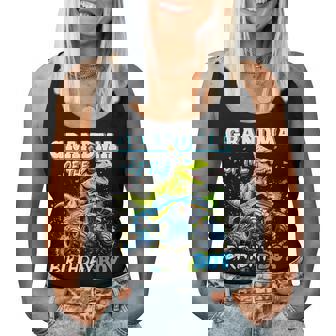 Grandma Of The Birthday Boy Monster Truck Dinosaur Party Women Tank Top | Seseable CA