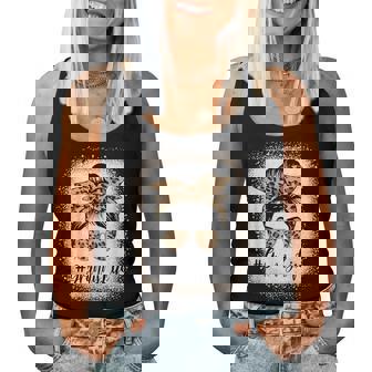 Granny Life Bleached Leopard Messy Bun Mother's Day Women Tank Top | Mazezy