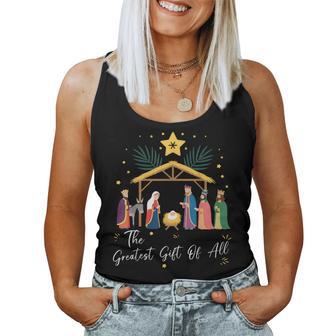 The Greatest For All Christmas Nativity Jesus Christian Women Tank Top | Mazezy