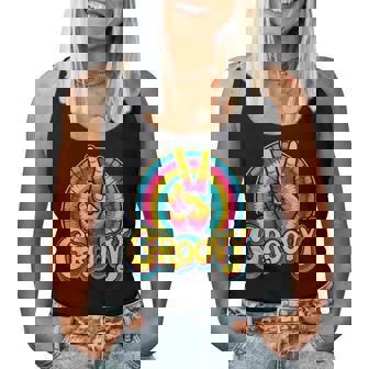 Groovy Peace Sign Hippie Retro Tie Dye Women Tank Top - Thegiftio