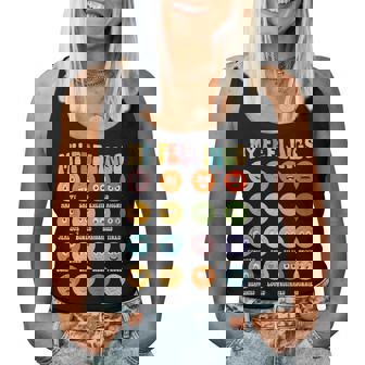 Groovy Retro My Feelings Chart Hippie Face Emotions Small Women Tank Top - Thegiftio