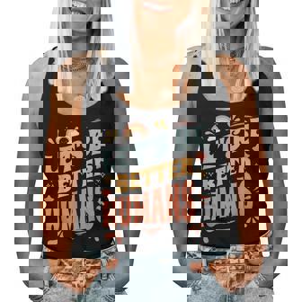 Groovy Retro Let's Be Better Humans Kindness Women Tank Top | Mazezy