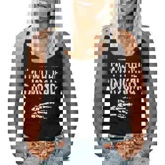 Halloween Im With Dinosaur Costume Mom Dad Women Women Tank Top | Seseable CA