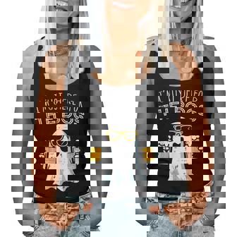 Halloween Ghost Here For Boos Costume Dad Women Women Tank Top - Monsterry