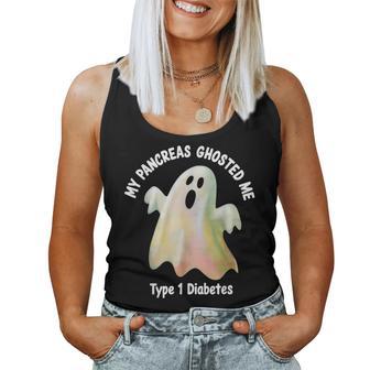Halloween My Pancreas Ghosted Me Diabetes Boys & Girls Women Tank Top - Monsterry