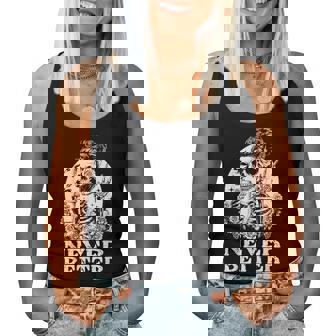 Halloween Skeleton Drinking Coffee Never Better Messy Bun Women Tank Top - Thegiftio