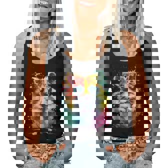 Hamster Sunglasses Colorful Watercolor Hamster Sunglasses Women Tank Top | Mazezy