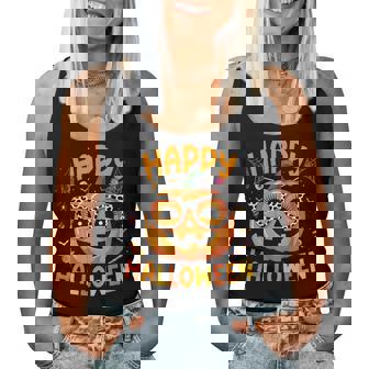 Happy Halloween 2025 Pumpkin Trick Or Treat Women Women Tank Top - Monsterry