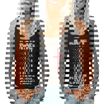 Heaven Us Flag Patriotic Christian Religious God Jesus Women Tank Top - Monsterry